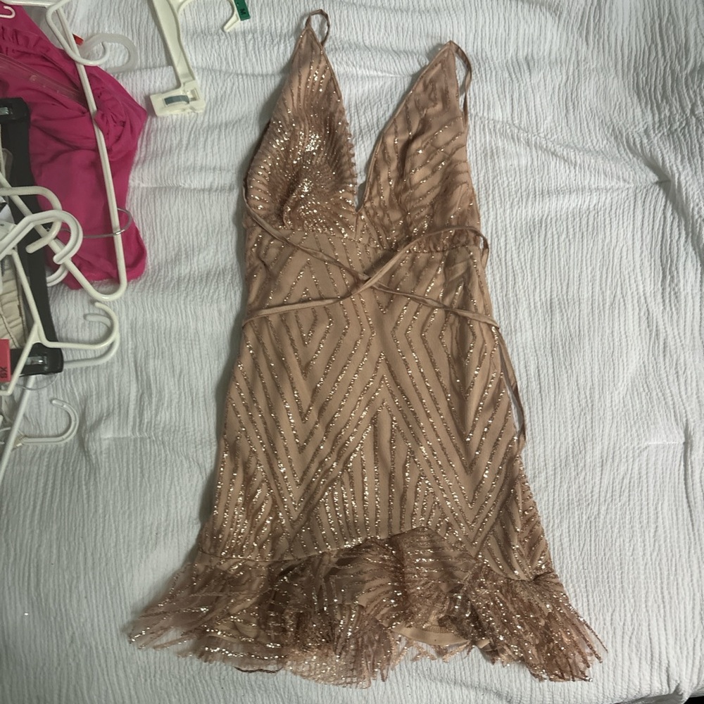 Hello Molly Sequin Nude Dress